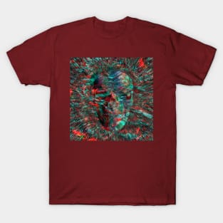 Skull design on abstract T-Shirt